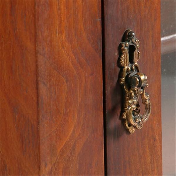 Grote foto kleine strakke notenhouten 1 deurs boekenkast of vitrine ca 1865 no.351930 antiek en kunst stoelen en banken