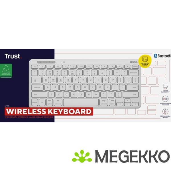 Grote foto trust lyra toetsenbord draadloos wit computers en software toetsenborden