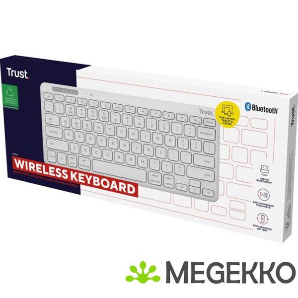 Grote foto trust lyra toetsenbord draadloos wit computers en software toetsenborden