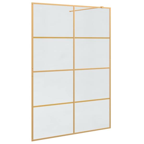 Grote foto vidaxl inloop douche wand goud 140 x 195 cm gehard glas huis en inrichting complete badkamers