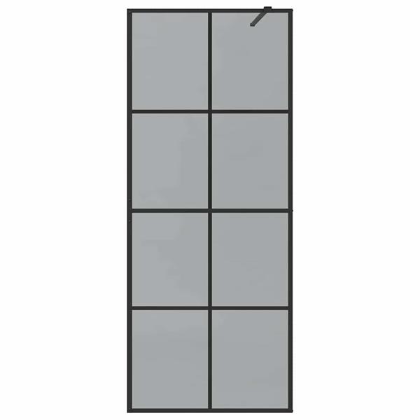 Grote foto vidaxl inloop douche wand zwart 80 x 195 cm gehard glas huis en inrichting complete badkamers