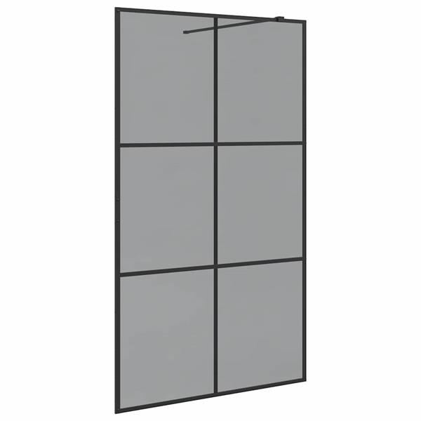 Grote foto vidaxl inloop douche wand zwart 115 x 195 cm gehard glas huis en inrichting complete badkamers