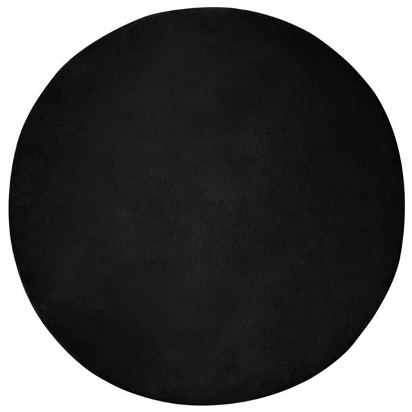 Grote foto vidaxl nep konijnenbont tapijt olite zwart 200 cm polyester huis en inrichting vloerbedekking en kleden