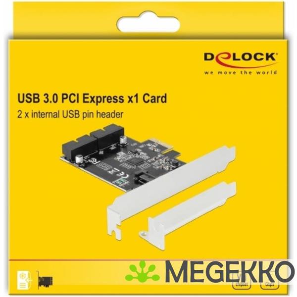 Grote foto delock 90387 pci express x1 kaart naar 2 x interne usb 3.0 pins header computers en software overige computers en software