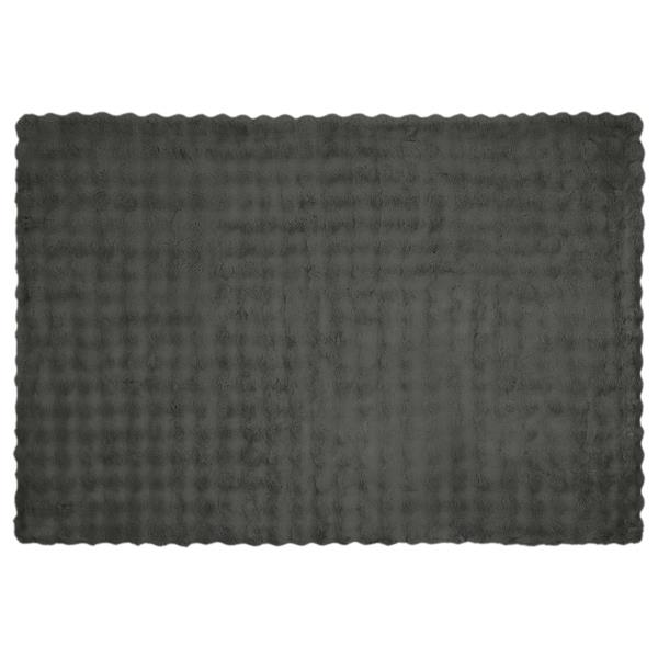 Grote foto vidaxl neppels konijnenbont deken 4 pcs donkergrijs 150 x 220 cm huis en inrichting bedden