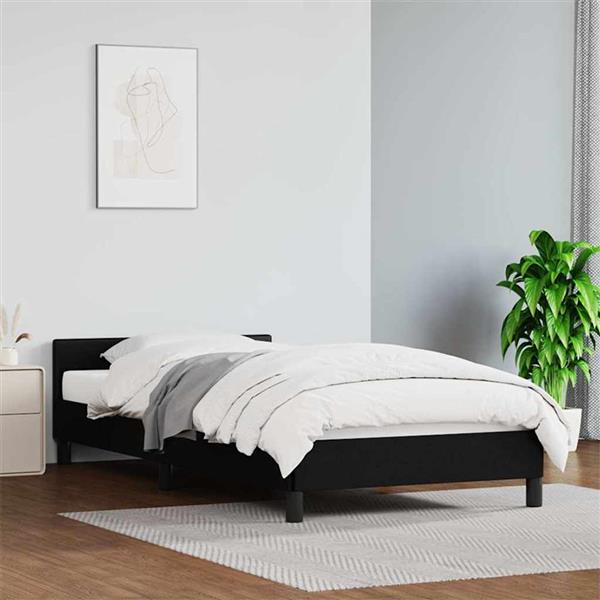 Grote foto vidaxl bedframe met hoofdeinde zonder matras 90x200 cm zwart antiek en kunst stoelen en banken