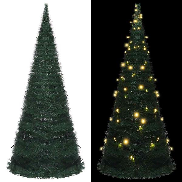 Grote foto vidaxl kunstkerstboom met verlichting pop up 210 cm groen diversen overige diversen