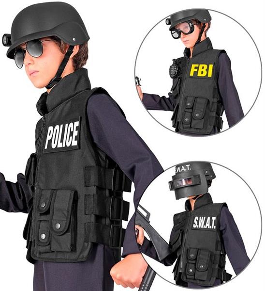 Grote foto swat vest fbi politie kind verzamelen overige verzamelingen