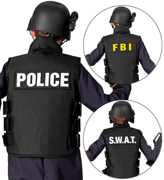 Grote foto swat vest fbi politie kind verzamelen overige verzamelingen