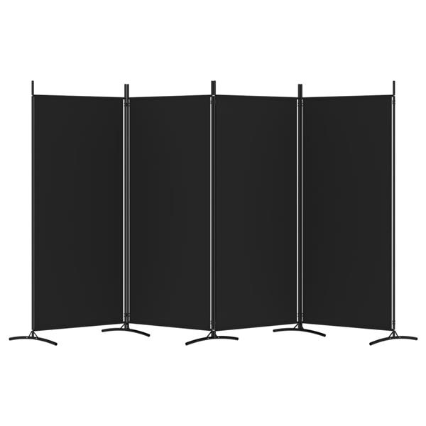 Grote foto vidaxl kamerscherm met 4 panelen 346x180 cm stof zwart huis en inrichting overige huis en inrichting