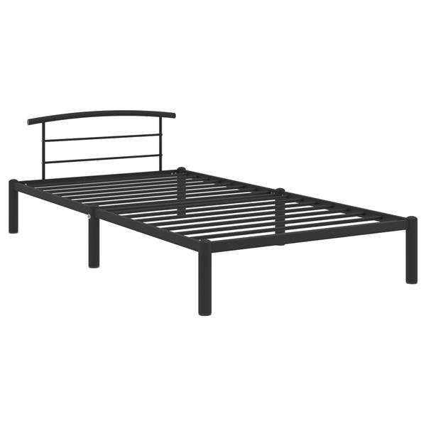 Grote foto vidaxl bedframe metaal zwart 90x200 cm antiek en kunst stoelen en banken