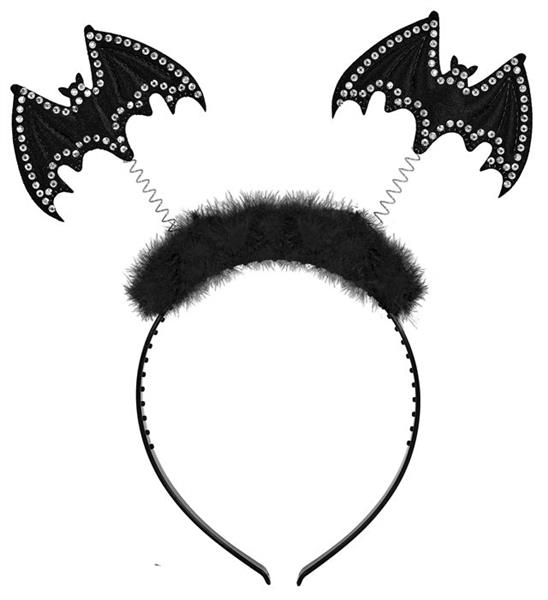 Grote foto halloween haarband zwart vleermuis glitter verzamelen overige verzamelingen