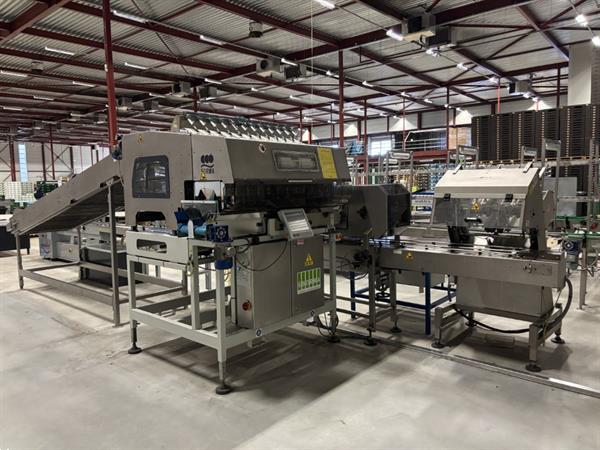 Grote foto sorma w12 126 afweegmachine met elevator punnet ontnester en vuller agrarisch tuinbouw