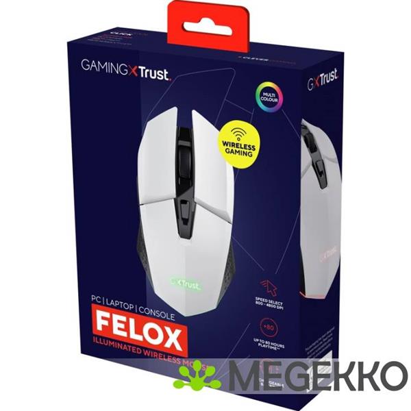 Grote foto trust gxt 110w felox draadloze witte gaming muis computers en software overige computers en software