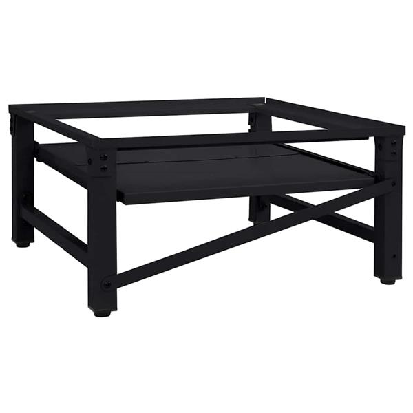 Grote foto vidaxl wasmachine pedestal zwart 64 x 55 x 32.5 cm staal witgoed en apparatuur wasmachines