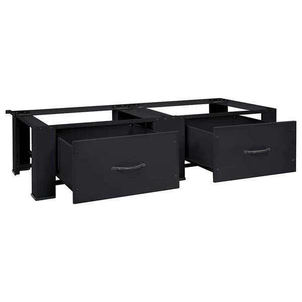 Grote foto vidaxl wasmachine pedestal 2 pcs zwart 64 x 55 x 32.5 cm staal witgoed en apparatuur wasmachines
