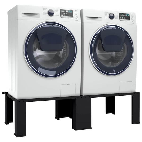 Grote foto vidaxl wasmachine pedestal 2 pcs zwart 64 x 55 x 32.5 cm staal witgoed en apparatuur wasmachines