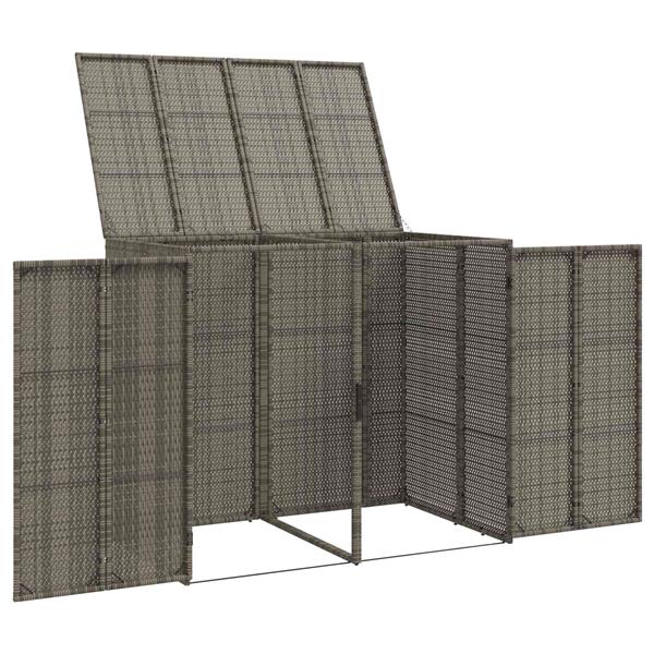 Grote foto vidaxl afvalbak box 2 pcs grijs 65 x 80 x 115 cm polyetheen tuin en terras tuinhuisjes en blokhutten