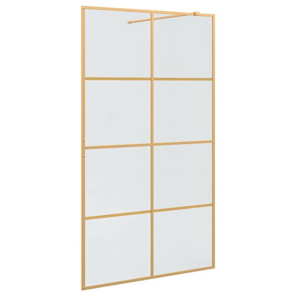 Grote foto vidaxl inloop douche wand goud 115 x 195 cm gehard glas huis en inrichting complete badkamers