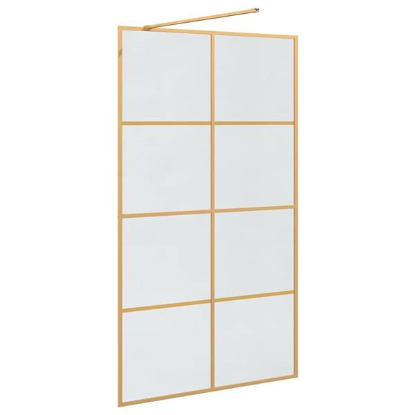 Grote foto vidaxl inloop douche wand goud 115 x 195 cm gehard glas huis en inrichting complete badkamers