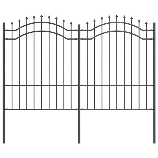 Grote foto vidaxl tuin hek grijs 190 cm poedergecoat staal tuin en terras hekken en schuttingen
