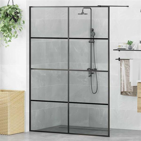 Grote foto vidaxl inloop douche wand zwart 140 x 195 cm gehard glas huis en inrichting complete badkamers