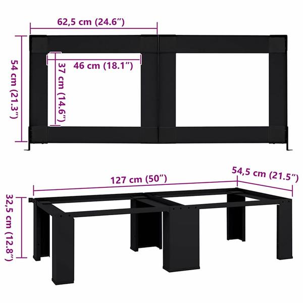 Grote foto vidaxl wasmachine pedestal 2 pcs zwart 64 x 55 x 32.5 cm staal witgoed en apparatuur wasmachines