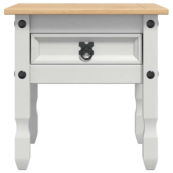 Grote foto vidaxl bijzettafel met lade wit 50 x 50 x 50 cm massief grenenhout huis en inrichting eettafels
