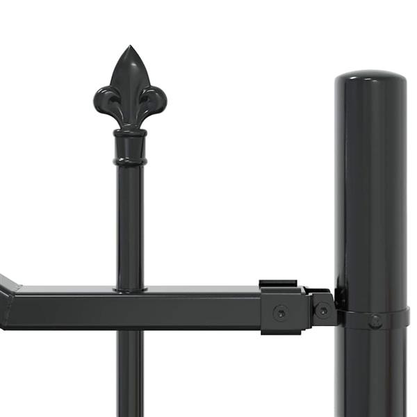 Grote foto vidaxl tuin hek grijs 190 cm poedergecoat staal tuin en terras hekken en schuttingen