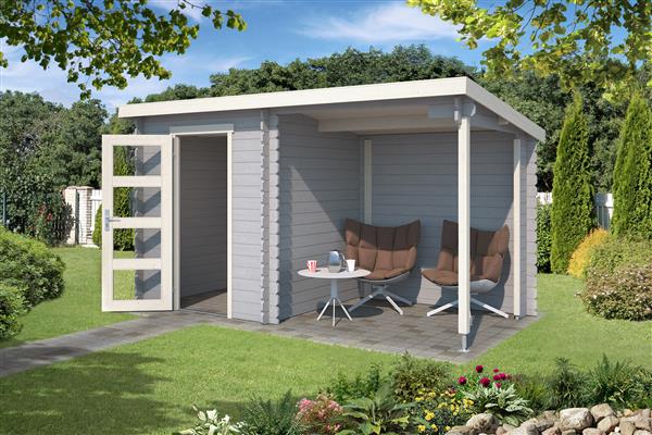 Grote foto blokhut met overkapping jelle 370x175 vuren tuin en terras tuinhuisjes en blokhutten