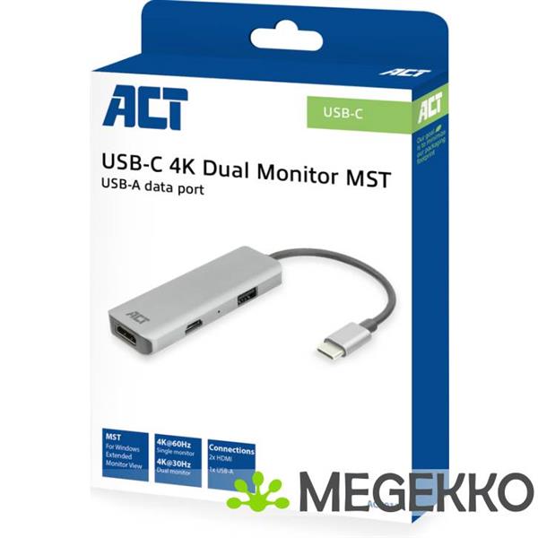 Grote foto act usb c 4k multiport adapter voor 2 hdmi schermen. usb a datapoort computers en software overige computers en software