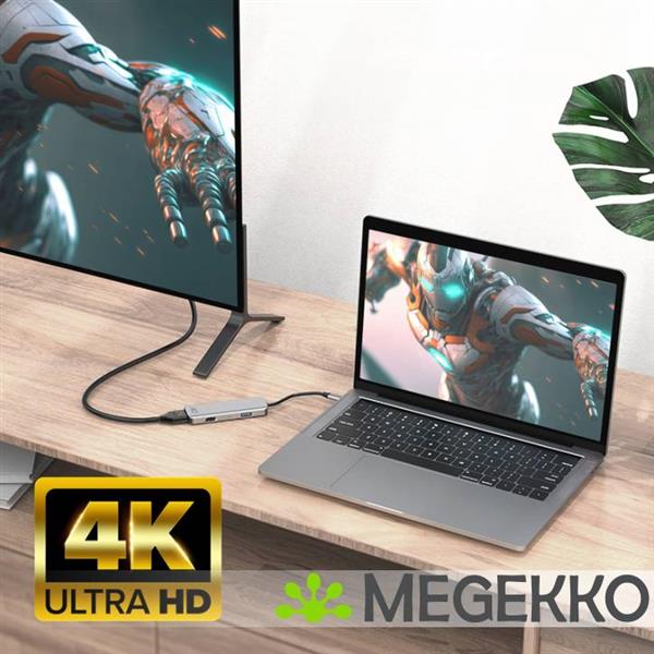 Grote foto act usb c 4k multiport adapter voor 2 hdmi schermen. usb a datapoort computers en software overige computers en software