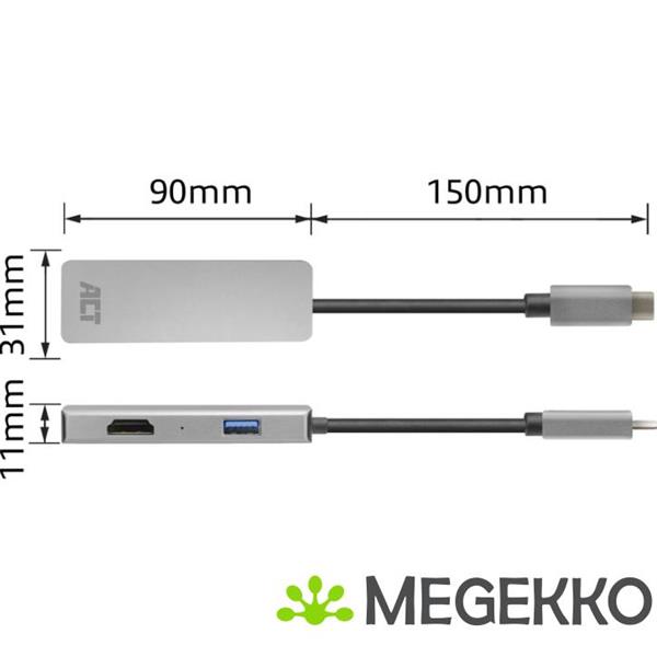 Grote foto act usb c 4k multiport adapter voor 2 hdmi schermen. usb a datapoort computers en software overige computers en software