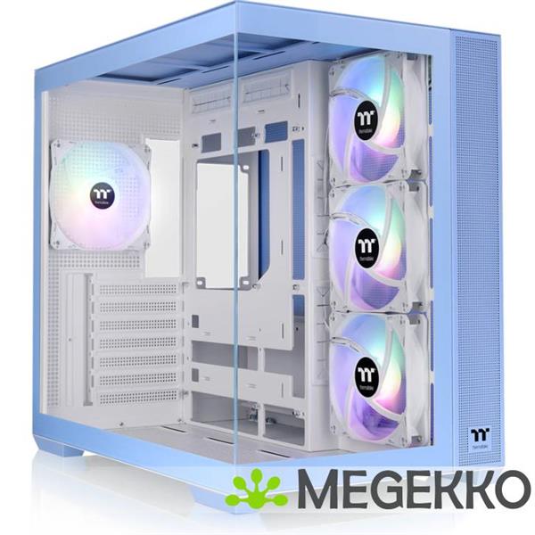 Grote foto thermaltake view 380 tg argb hydrangea blue midi tower blauw computers en software behuizingen en kasten