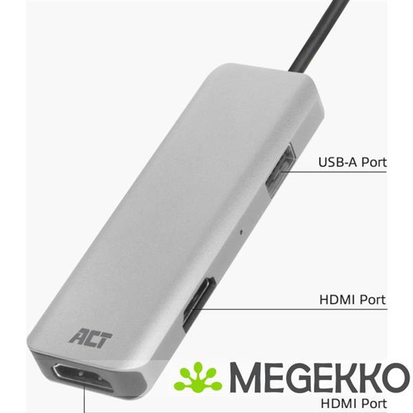 Grote foto act usb c 4k multiport adapter voor 2 hdmi schermen. usb a datapoort computers en software overige computers en software