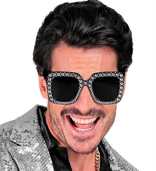 Grote foto zwarte bril met glitters verzamelen overige verzamelingen