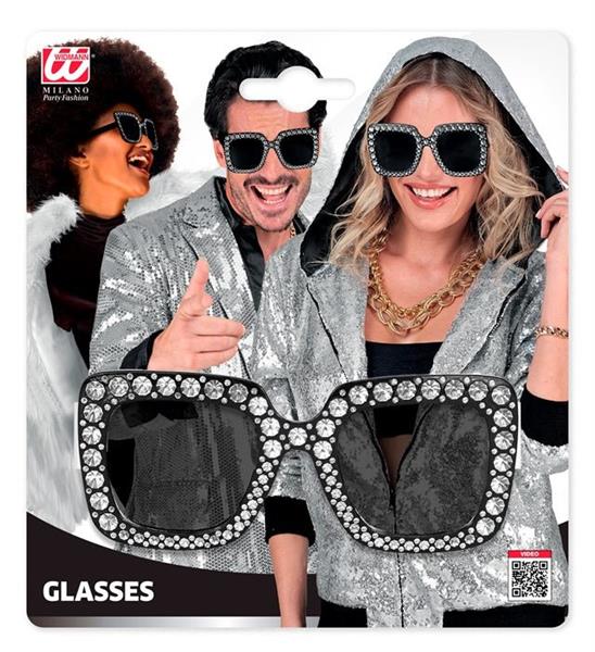Grote foto zwarte bril met glitters verzamelen overige verzamelingen