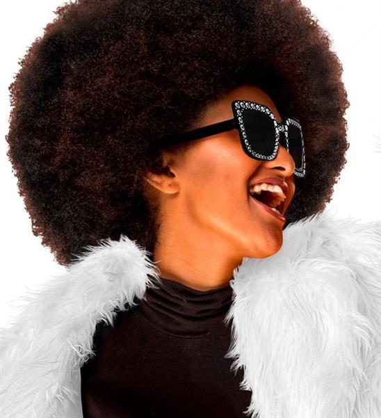 Grote foto zwarte bril met glitters verzamelen overige verzamelingen