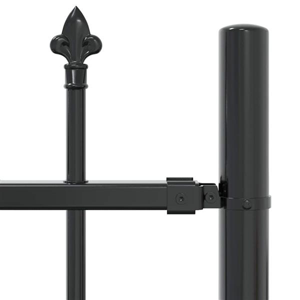 Grote foto vidaxl tuin hek grijs 215 cm poedergecoat staal tuin en terras hekken en schuttingen