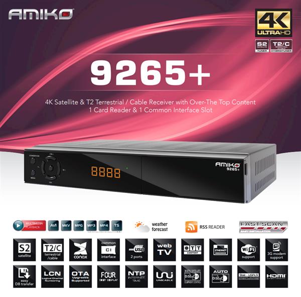 Grote foto amiko 9265 combo 4k uhd telecommunicatie zenders en ontvangers