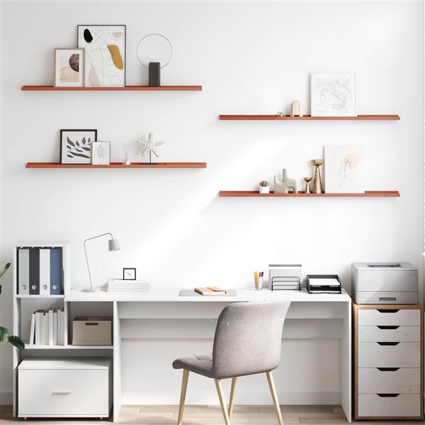 Grote foto vidaxl wandplank met plank 4 pcs rood 115 x 9 x 3 cm bewerkt hout huis en inrichting woningdecoratie