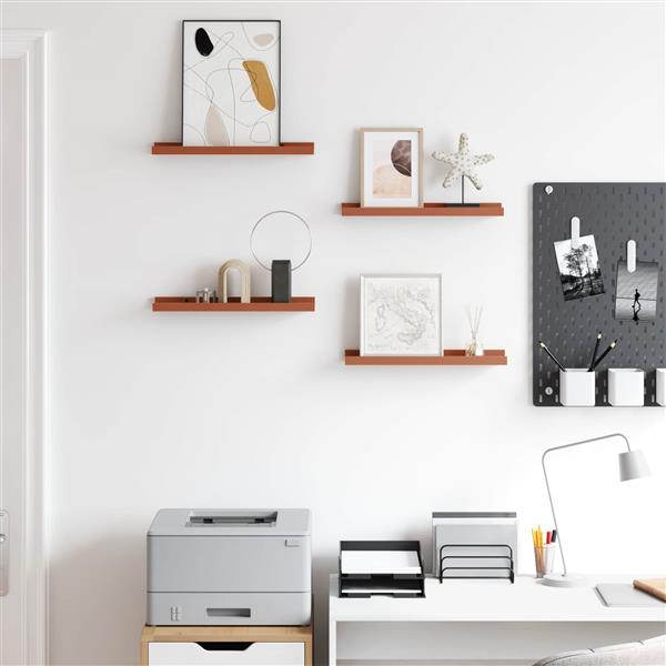 Grote foto vidaxl wandplank met plank 4 pcs rood 40 x 9 x 3 cm bewerkt hout huis en inrichting woningdecoratie