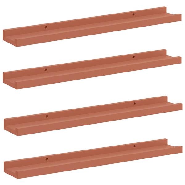 Grote foto vidaxl wandplank met plank 4 pcs rood 60 x 9 x 3 cm bewerkt hout huis en inrichting woningdecoratie