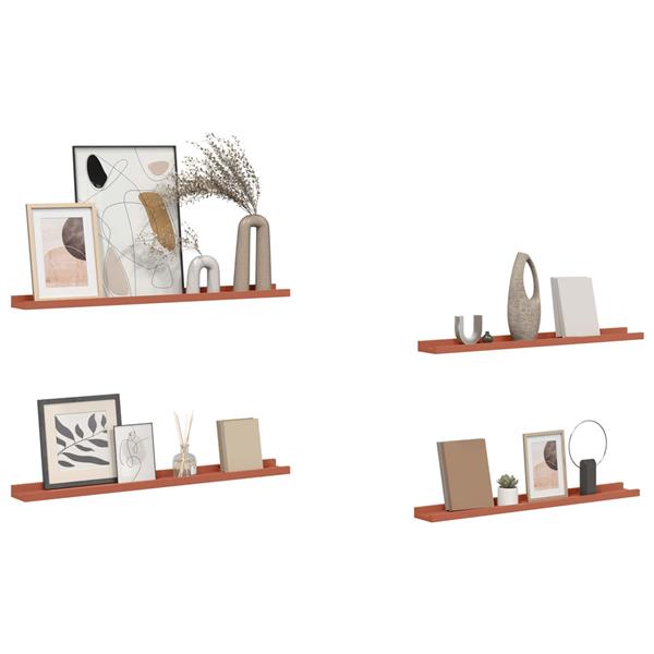 Grote foto vidaxl wandplank met plank 4 pcs rood 80 x 9 x 3 cm bewerkt hout huis en inrichting woningdecoratie