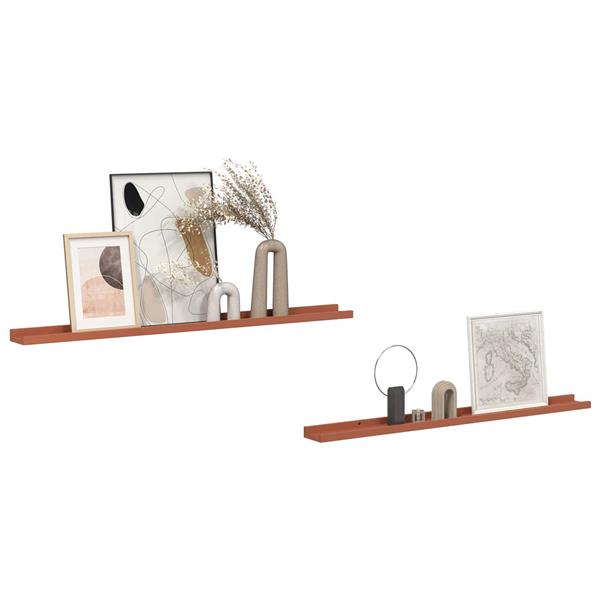 Grote foto vidaxl wandplank met plank 2 pcs rood 100 x 9 x 3 cm bewerkt hout huis en inrichting woningdecoratie