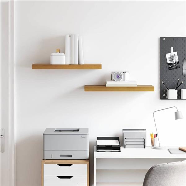 Grote foto vidaxl wandplank met opslag 2 pcs beige 60 x 23 5 x 4 cm bewerkt hout huis en inrichting woningdecoratie