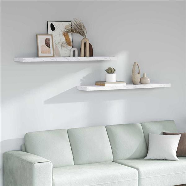 Grote foto vidaxl wandplank 2 pcs wit marmer 120 x 23 5 x 4 cm bewerkt hout huis en inrichting woningdecoratie