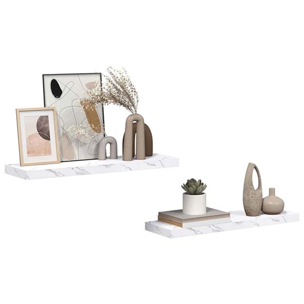 Grote foto vidaxl wandplank 2 pcs wit marmer 80 x 23 5 x 4 cm bewerkt hout huis en inrichting woningdecoratie