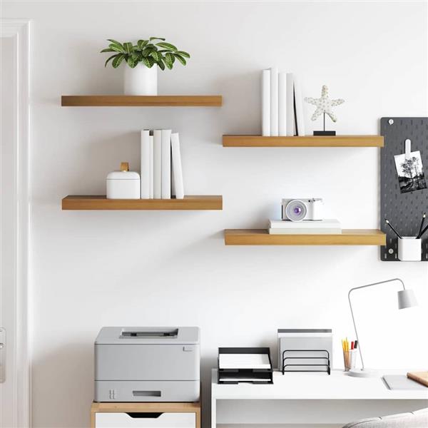 Grote foto vidaxl wandplank met opslag 4 pcs bruin 50 x 23 x 4 cm bewerkt hout huis en inrichting woningdecoratie