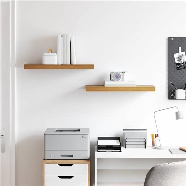 Grote foto vidaxl wandplank met opslag 2 pcs bruin 50 x 23 x 4 cm bewerkt hout huis en inrichting woningdecoratie